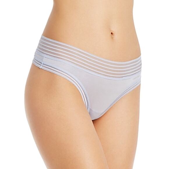 Set of 3 Calvin Klein assorted thong panty black/blue/black large - Picture 4 of 15